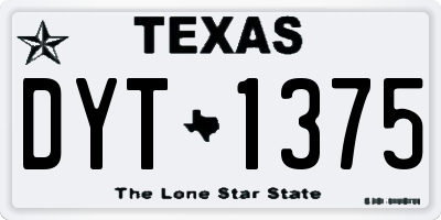 TX license plate DYT1375