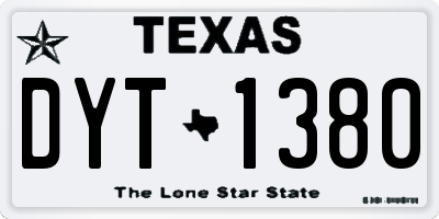 TX license plate DYT1380