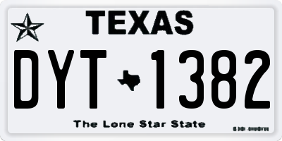 TX license plate DYT1382