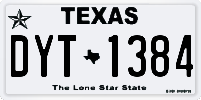 TX license plate DYT1384