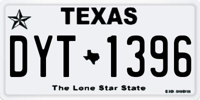 TX license plate DYT1396