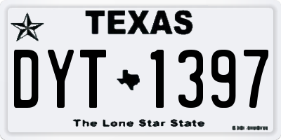 TX license plate DYT1397
