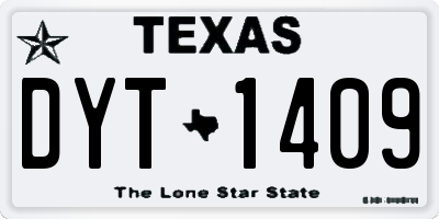 TX license plate DYT1409