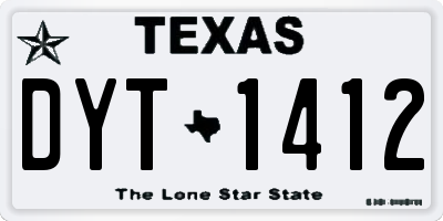 TX license plate DYT1412