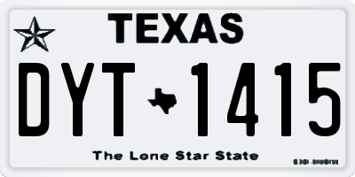 TX license plate DYT1415