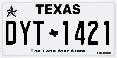TX license plate DYT1421