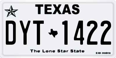TX license plate DYT1422