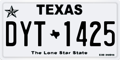 TX license plate DYT1425