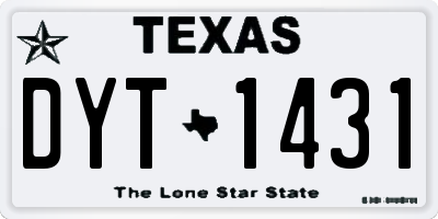 TX license plate DYT1431