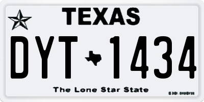 TX license plate DYT1434