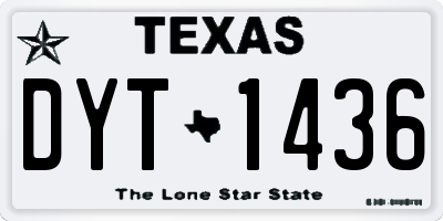TX license plate DYT1436