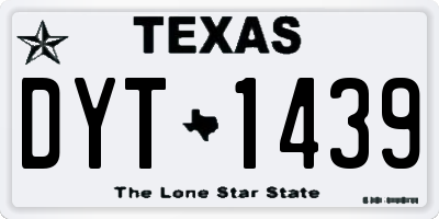 TX license plate DYT1439