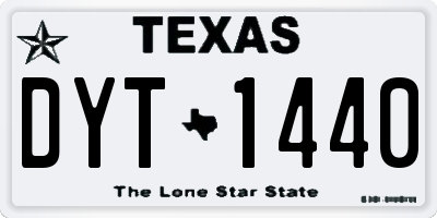 TX license plate DYT1440