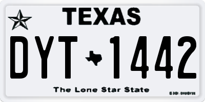 TX license plate DYT1442