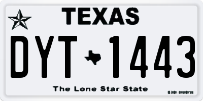 TX license plate DYT1443
