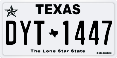 TX license plate DYT1447