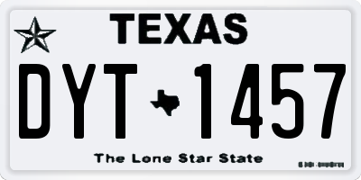 TX license plate DYT1457