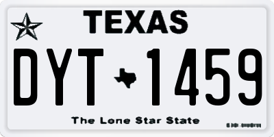 TX license plate DYT1459