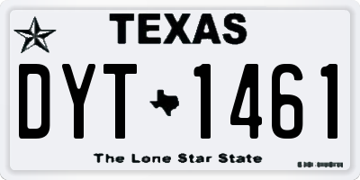 TX license plate DYT1461