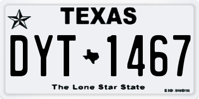 TX license plate DYT1467