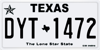 TX license plate DYT1472