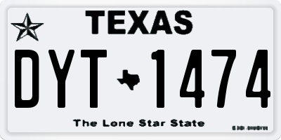 TX license plate DYT1474