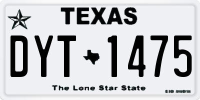 TX license plate DYT1475