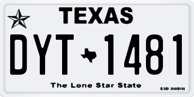 TX license plate DYT1481