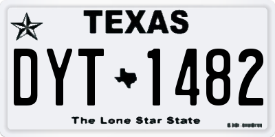 TX license plate DYT1482