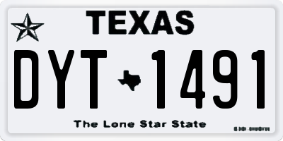 TX license plate DYT1491