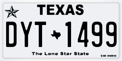 TX license plate DYT1499