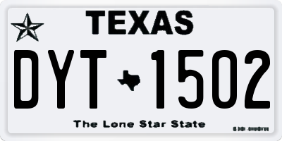 TX license plate DYT1502