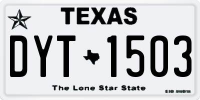TX license plate DYT1503