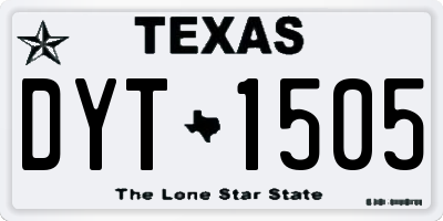 TX license plate DYT1505