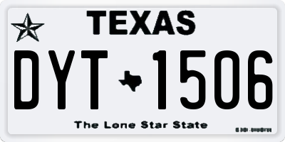 TX license plate DYT1506