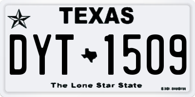 TX license plate DYT1509