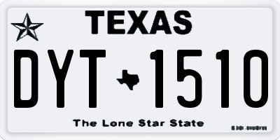 TX license plate DYT1510