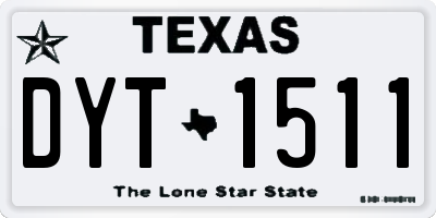 TX license plate DYT1511