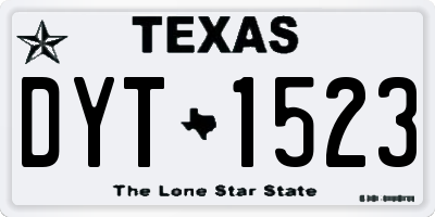 TX license plate DYT1523