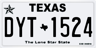 TX license plate DYT1524