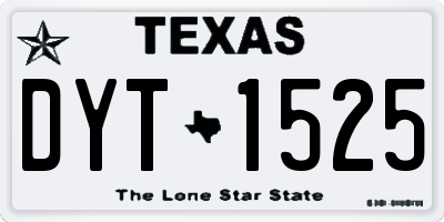 TX license plate DYT1525