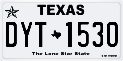 TX license plate DYT1530