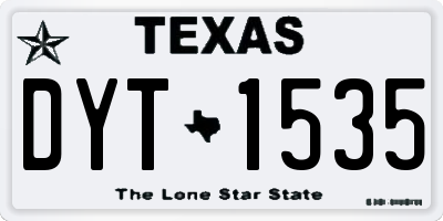 TX license plate DYT1535