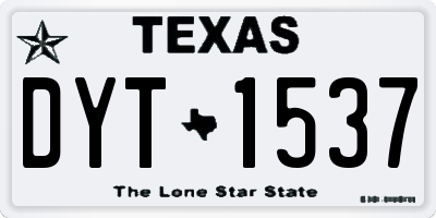TX license plate DYT1537
