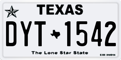 TX license plate DYT1542
