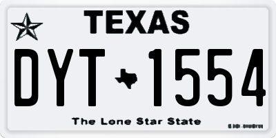 TX license plate DYT1554