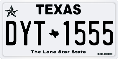 TX license plate DYT1555