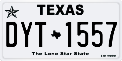 TX license plate DYT1557
