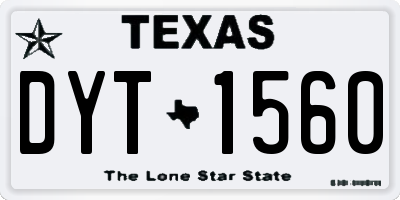 TX license plate DYT1560