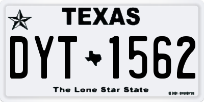 TX license plate DYT1562